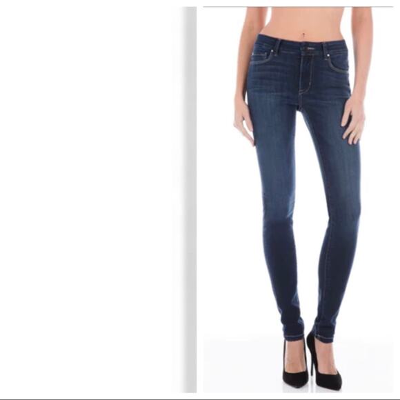 Fidelity Womens ACE Jean Mid Rise Skinny Dark Ginza Rinse Wash sz 25 x 32 - Picture 2 of 15